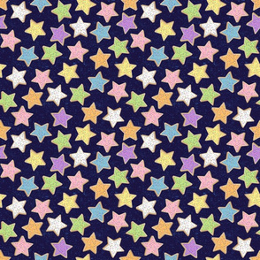 Sugar Cookie Stars on Blue (small scale)