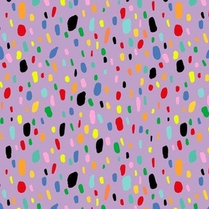 Rainbow Blotty Dotty Confetti Spots in Lilac