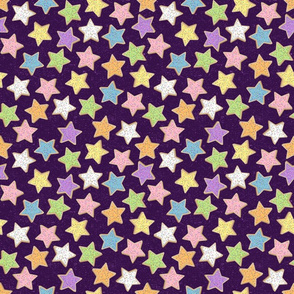 Sugar Cookie Stars on Purple (small scale)