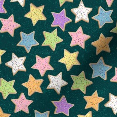 Sugar Cookie Stars on Green (small scale)