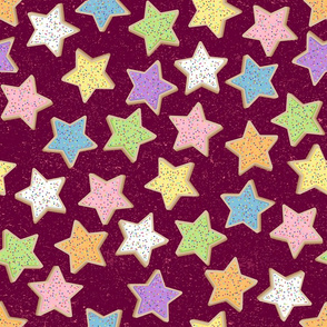 Sugar Cookie Stars on Raspberry (large scale)