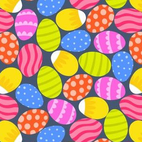 Colorful Patterned Easter Egg Print