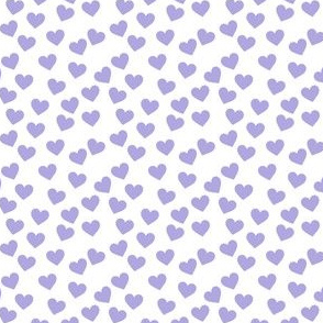 Lilac hearts on white (mini)