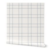 Watercolor double plaid soft blue and cream