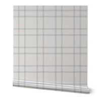 Watercolor double plaid soft blue and cream