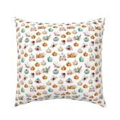 small floral pumpkins on white