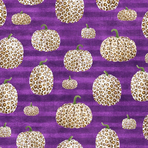 White Leopard Print Pumpkins on Purple