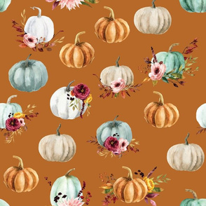 floral pumpkins on pumpkin
