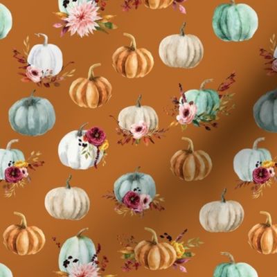 small floral pumpkins on pumpkin