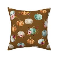 floral pumpkins on copper