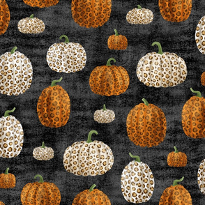 Leopard Print Pumpkins on Black
