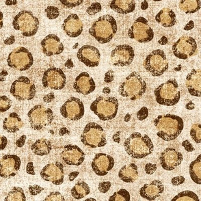 Distressed Leopard Print on Beige (Large Scale)