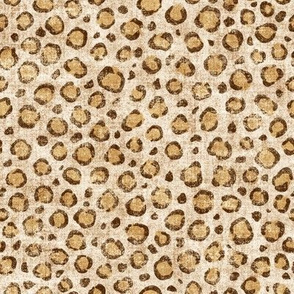 Distressed Leopard Print on Beige (Small Scale)