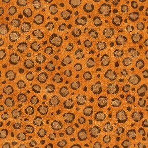 Distressed Leopard Print on Orange (Small Scale)