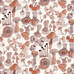 Vintage Watercolor Mushrooms