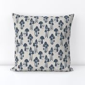 mushrooms block print (navy)