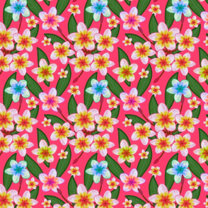 Frangipani Garden - coral candy pink, medium