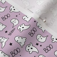 Spooky night ghost boo baby and stars kawaii halloween nursery pattern kids lilac purple SMALL