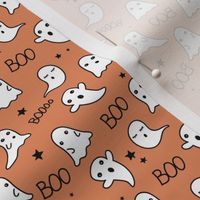 Spooky night ghost boo baby and stars kawaii halloween nursery pattern kids orange cinnamon SMALL