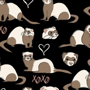 Ferrets XOXO - BlackMedium Scale