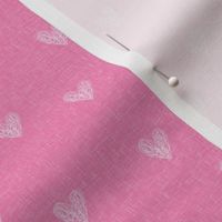 pink hearts linen - small