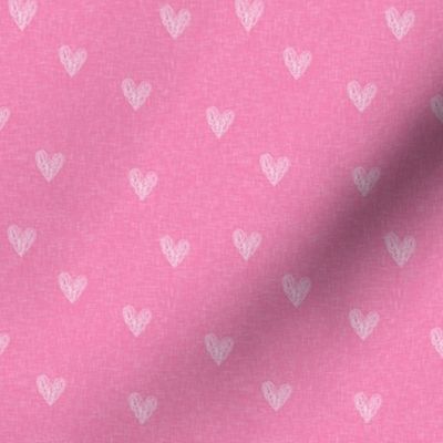 pink hearts linen - small