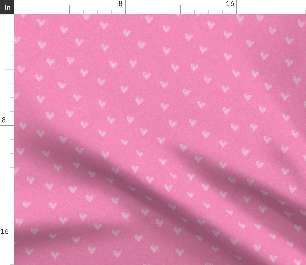 pink hearts linen - small