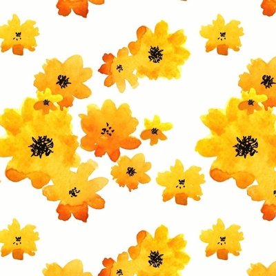 Yellow Flowers Fabric, Wallpaper and Home Decor | Spoonflower