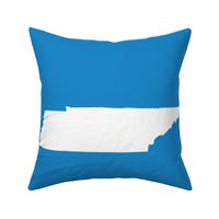 Tennessee silhouette - white on bright blue