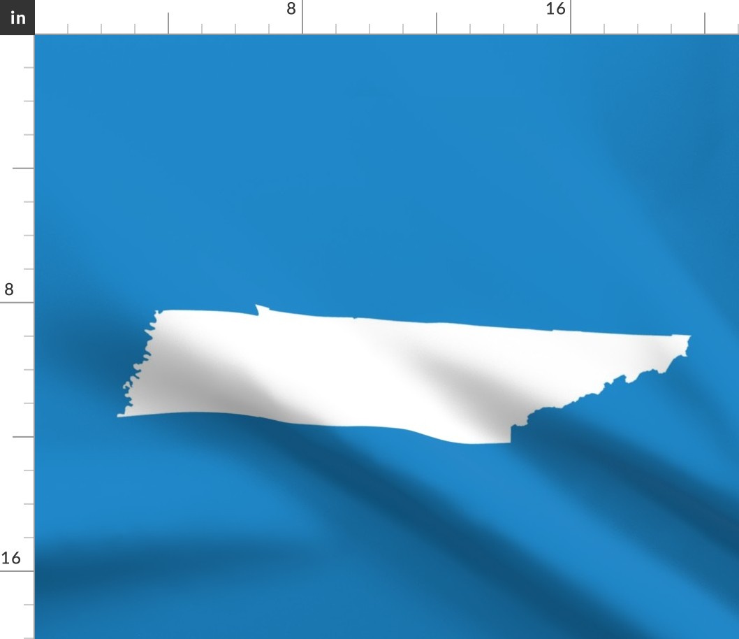 Tennessee silhouette - white on bright blue