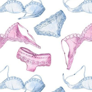 Pink and blue lingerie