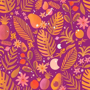 Cosmico Tropical Print - Passionfruit Magenta Orange