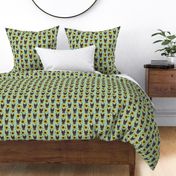 doberman sunflower fabric - mint