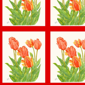 Temple Tulips fabric