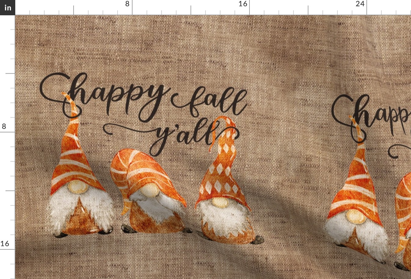Happy Fall Y'all Gnomes 18 inch square