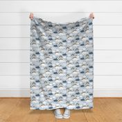 Funny cartoon dino seamless pattern. Scandinavian design. Kids dino pattern-v2