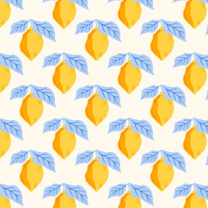 yellow lemons on cream/medium