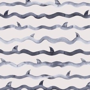 Shark sea waves stripes pattern