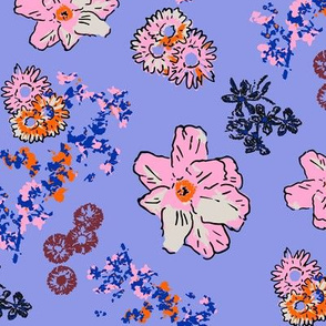Vintage style floral on lavender