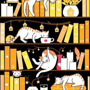 Library cats - golden sunshine