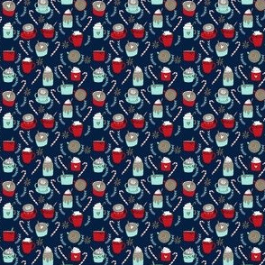 MINI - hot chocolate fabric // hot cocoa christmas fabric peppermint coffee peppermint drinks cute holiday hot chocolates