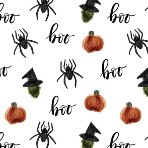 pumpkins spiders witches boo