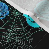 webs and roses blue
