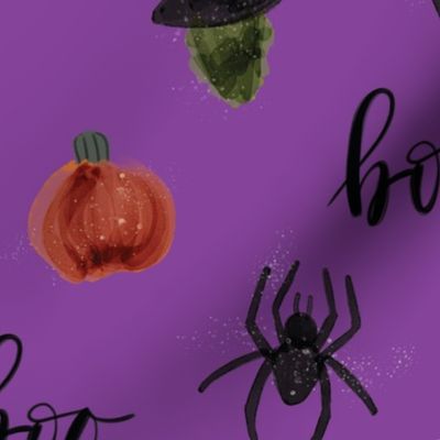 91-7 pumpkins spiders witches boo