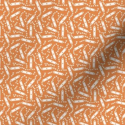 Shuttle and Dot in Orange - small repeat