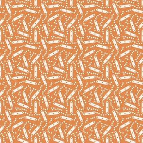 Shuttle and Dot in Orange - small repeat