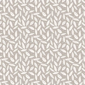 Leaf and Dot in Warm Gray - small repeat