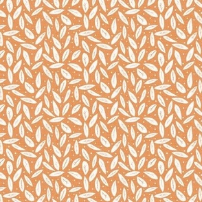 Leaf and Dot in Orange and Cream - small repeat