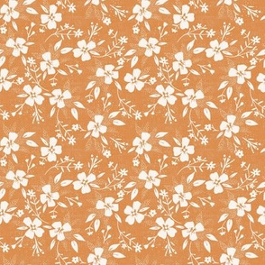 Little Ditsy in Orange and Cream