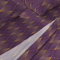 Art Deco Fan gold on purple lampshade fabric